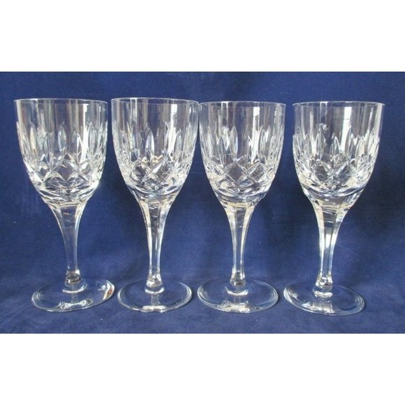 Atlantis Vista Alegre Suzana Pattern Crystal Cristal 4 Wine Glasses Portugal - Picture 4 of 11